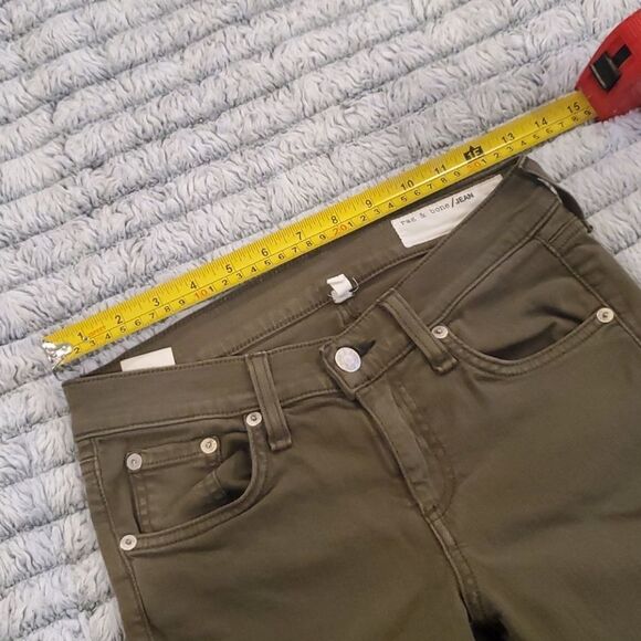 Army green Rag & bone skinny jeans size 25 - Picture 9 of 11